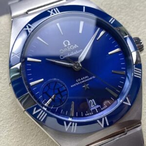 ĐỒNG HỒ OMEGA CONSTELLATION FAKE NIỀNG CERAMIC XANH NHÀ MÁY V+ 41MM 1 ĐỒNG HỒ OMEGA CONSTELLATION FAKE NIỀNG CERAMIC XANH NHÀ MÁY V+ 41MM