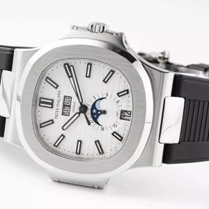 PATEK PHILIPPE 5726A NAUTILUS REPLICA WATCH WHITE DIAL PPF FACTORY 40.5MM 4 ĐỒNG HỒ PATEK PHILIPPE 5726A NAUTILUS REPLICA MẶT TRẮNG NHÀ MÁY PPF 40.5MM