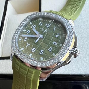 PATEK PHILIPPE AQUANAUT 5168G REPLICA 1:1 WATCH GREEN 38.8MM 2 ĐỒNG HỒ PATEK PHILIPPE AQUANAUT 5168G REPLICA XANH NIỀNG ĐÁ 38.8MM