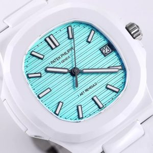 PATEK PHILIPPE NAUTILUS 5711 REPLICA WATCH AET CERAMIC TIFFANY RUBBER STRAP 40MM 2 ĐỒNG HỒ PATEK PHILIPPE NAUTILUS 5711 REPLICA AET CERAMIC TIFFANY 40MM