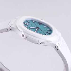 PATEK PHILIPPE NAUTILUS 5711 REPLICA WATCH AET CERAMIC TIFFANY RUBBER STRAP 40MM 5 ĐỒNG HỒ PATEK PHILIPPE NAUTILUS 5711 REPLICA AET CERAMIC TIFFANY 40MM