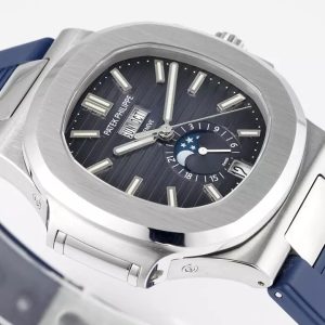 PATEK PHILIPPE NAUTILUS 5726A REP 11 WATCH RUBBER BLUE STRAP PPF FACTORY 40.5MM 5 ĐỒNG HỒ PATEK PHILIPPE NAUTILUS 5726A REPLICA 11 MẶT XANH NHÀ MÁY PPF 40.5MM