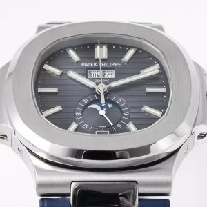 PATEK PHILIPPE NAUTILUS 5726A REP 11 WATCH RUBBER BLUE STRAP PPF FACTORY 40.5MM 2 ĐỒNG HỒ PATEK PHILIPPE NAUTILUS 5726A REPLICA 11 MẶT XANH NHÀ MÁY PPF 40.5MM