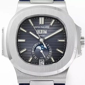 PATEK PHILIPPE NAUTILUS 5726A REP 11 WATCH RUBBER BLUE STRAP PPF FACTORY 40.5MM 1 ĐỒNG HỒ PATEK PHILIPPE NAUTILUS 5726A REPLICA 11 MẶT XANH NHÀ MÁY PPF 40.5MM