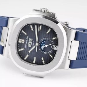 PATEK PHILIPPE NAUTILUS 5726A REP 11 WATCH RUBBER BLUE STRAP PPF FACTORY 40.5MM 3 ĐỒNG HỒ PATEK PHILIPPE NAUTILUS 5726A REPLICA 11 MẶT XANH NHÀ MÁY PPF 40.5MM