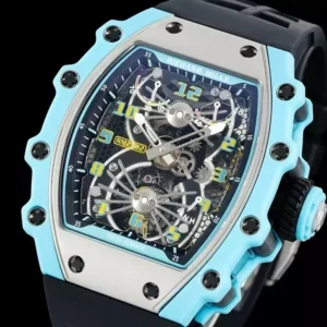 RICHARD MILLE RM21-02 FAKE TOURBILLON WATCH BLUE QUARTZ FIBER RMF 43MM 1 ĐỒNG HỒ RICHARD MILLE RM21-02 FAKE TOURBILLON BLUE QUARTZ FIBER RMF 43MM