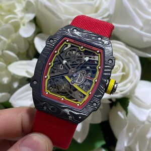 RICHARD MILLE RM67-02 CRAFTED WATCHES CARBON CANVAS FABRIC STRAP 37 GRAM 38,7X47,52MM 1 ĐỒNG HỒ RICHARD MILLE RM67-02 CHẾ TÁC CARBON SIÊU MỎNG 37 GRAM 38,7X47,52MM