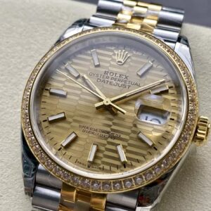 ROLEX DATEJUST 126238 REPLICA WATCHES WITH STONE BEZEL VSF 36MM 2 ĐỒNG HỒ ROLEX DATEJUST 126238 REPLICA MẶT GẠCH NIỀNG ĐÁ VSF 36MM