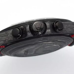 ROLEX DAYTONA DIW REPLICA 1:1 WATCH BLACK CARBON GEF FACTORY 40MM 5 ĐỒNG HỒ ROLEX DAYTONA DIW DÂY VẢI NATO ĐỎ NHÀ MÁY GEF 40MM