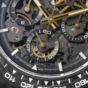 ROLEX DAYTONA DIW REPLICA 11 WATCH YELLOW DIAL BLACK CASE 40MM 4 ĐỒNG HỒ ROLEX DAYTONA DIW REP 11 MẶT VÀNG VỎ CARBON 40MM