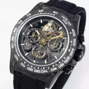 ROLEX DAYTONA DIW REPLICA 11 WATCH YELLOW DIAL BLACK CASE 40MM 1 ĐỒNG HỒ ROLEX DAYTONA DIW REP 11 MẶT VÀNG VỎ CARBON 40MM