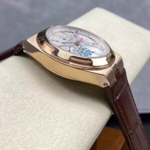 VACHERON CONSTANTIN REPLICA WATCHES WHITE DIAL GRF 41MM 4 ĐỒNG HỒ VACHERON CONSTANTIN REPLICA MẶT TRẮNG DÂY DA NÂU GRF 41MM