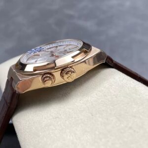 VACHERON CONSTANTIN REPLICA WATCHES WHITE DIAL GRF 41MM 3 ĐỒNG HỒ VACHERON CONSTANTIN REPLICA MẶT TRẮNG DÂY DA NÂU GRF 41MM