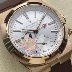 VACHERON CONSTANTIN REPLICA WATCH BROWN RUBBER STRAP GRF 41MM 1 ĐỒNG HỒ VACHERON CONSTANTIN REPLICA MẶT TRẮNG NHÀ MÁY GR 41MM