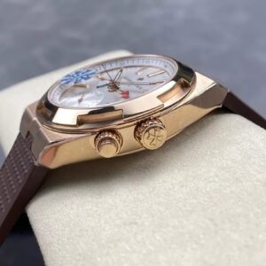 VACHERON CONSTANTIN REPLICA WATCH BROWN RUBBER STRAP GRF 41MM 4 ĐỒNG HỒ VACHERON CONSTANTIN REPLICA MẶT TRẮNG NHÀ MÁY GR 41MM