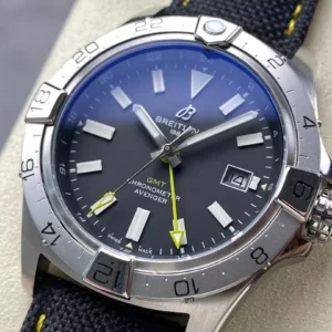 BREITLING 1884 AVENGER GMT FAKE 11 WATCHES BLACK DIAL BLS FACTORY 44MM 2 ĐỒNG HỒ BREITLING 1884 AVENGER GMT FAKE 11 MẶT ĐEN NHÀ MÁY BLS 44MM