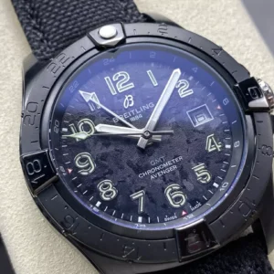 BREITLING AVENGER GMT REPLICA 1:1 WATCH METEORITE DIAL BLS 44MM 2 ĐỒNG HỒ BREITLING AVENGER GMT REPLICA MẶT THIÊN THẠCH NHÀ MÁY BLS 44MM (1)