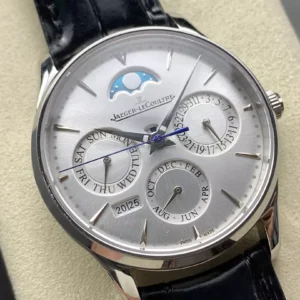 JAEGER-LECOULTRE REPLICA WATCH MASTER ULTRA THIN PERPETUAL CALENDAR 39MM 1 ĐỒNG HỒ JAEGER-LECOULTRE MASTER ULTRA THIN PERPETUAL CALENDAR MẶT BẠC REPLICA 39MM