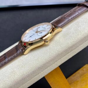 JAEGER-LECOULTRE MASTER ULTRA THIN FAKE WATCH WHITE DIAL PLATED GOLD GF 39MM 4 ĐỒNG HỒ JAEGER-LECOULTRE MASTER ULTRA THIN REPLICA MẠ VÀNG HỒNG MẶT TRẮNG GF 39MM (1)