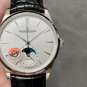 JAEGER-LECOULTRE WHITE DIAL REPLICA 1:1 WATCH BLACK LEATHER STRAP APS 39MM 2 ĐỒNG HỒ JAEGER-LECOULTRE MẶT TRẮNG REPLICA DÂY DA ĐEN NHÀ MÁY APS 39MM (1)