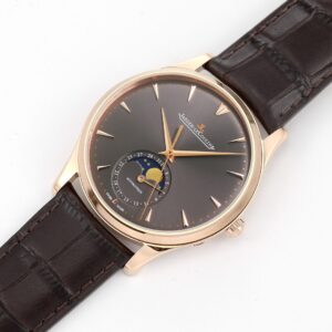 JAEGER-LECOULTRE MOON PHASE REPLICA 1:1 WATCH GREY DIAL GF 39MM 1 ĐỒNG HỒ JAEGER-LECOULTRE MOON PHASE MẠ VÀNG HỒNG REPLICA MẶT XÁM GF 39MM (1)