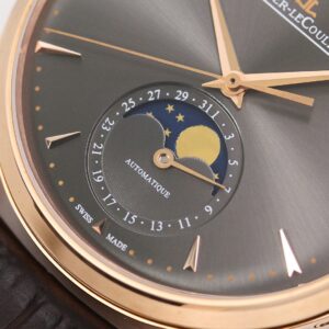 JAEGER-LECOULTRE MOON PHASE REPLICA 1:1 WATCH GREY DIAL GF 39MM 4 ĐỒNG HỒ JAEGER-LECOULTRE MOON PHASE MẠ VÀNG HỒNG REPLICA MẶT XÁM GF 39MM (1)