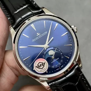 JAEGER-LECOULTRE REPLICA 11 MOON PHASE WATCH BLUE DIAL APS FACTORY 39MM 2 ĐỒNG HỒ JAEGER-LECOULTRE REPLICA 11 MOON PHASE MẶT XANH NHÀ MÁY APS 39MM (1)