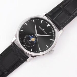JAEGER-LECOULTRE REPLICA MOON PHASE WATCH BLACK DIAL GF FACTORY 39MM 1 ĐỒNG HỒ JAEGER-LECOULTRE REPLICA MOON PHASE MẶT ĐEN NHÀ MÁY GF 39MM (1)