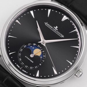 JAEGER-LECOULTRE REPLICA MOON PHASE WATCH BLACK DIAL GF FACTORY 39MM 2 ĐỒNG HỒ JAEGER-LECOULTRE REPLICA MOON PHASE MẶT ĐEN NHÀ MÁY GF 39MM (1)