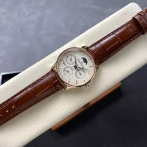JAEGER-LECOULTRE REPLICA WATCHES WHITE DIAL GR FACTORY PLATED GOLD 39MM 4 ĐỒNG HỒ JAEGER-LECOULTRE REPLICA WATCHES NHÀ MÁY GR MẶT TRẮNG 39MM