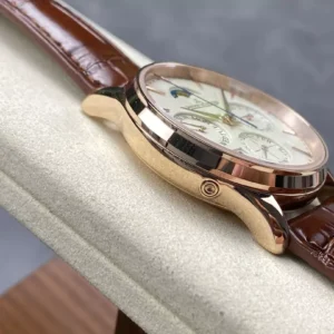 JAEGER-LECOULTRE REPLICA WATCHES WHITE DIAL GR FACTORY PLATED GOLD 39MM 5 ĐỒNG HỒ JAEGER-LECOULTRE REPLICA WATCHES NHÀ MÁY GR MẶT TRẮNG 39MM