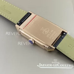JAEGER-LECOULTRE REVERSO BLACK DIAL FAKE 1:1 WATCH MG FACTORY 28MM 7 ĐỒNG HỒ JAEGER-LECOULTRE REVERSO MẠ VÀNG HỒNG MẶT ĐEN FAKE NHÀ MÁY MG 28MM