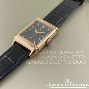 JAEGER-LECOULTRE REVERSO BLACK DIAL FAKE 1:1 WATCH MG FACTORY 28MM 4 ĐỒNG HỒ JAEGER-LECOULTRE REVERSO MẠ VÀNG HỒNG MẶT ĐEN FAKE NHÀ MÁY MG 28MM