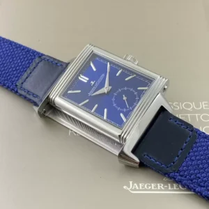 JAEGER-LECOULTRE REVERSO BLUE DIAL REPLICA WATCH LEATHER STRAP 28MM 4 ĐỒNG HỒ JAEGER-LECOULTRE REVERSO MẶT XANH REPLICA 11 DÂY DA 28MM (2)