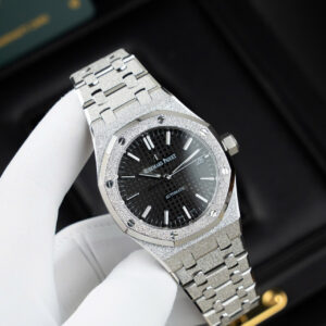 ĐỒNG HỒ AUDEMARS PIGUET ROYAL OAK PROSTED GOLD REPLICA MẶT ĐEN NHÀ MÁY APS 37MM 1 ĐỒNG HỒ AUDEMARS PIGUET ROYAL OAK PROSTED GOLD REPLICA MẶT ĐEN NHÀ MÁY APS 37MM