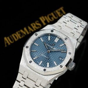 ĐỒNG HỒ AUDEMARS PIGUET ROYAL OAK PROSTED REPLICA MẶT XANH BĂNG NHÀ MÁY APS 37MM 2 ĐỒNG HỒ AUDEMARS PIGUET ROYAL OAK PROSTED REPLICA MẶT XANH BĂNG NHÀ MÁY APS 37MM