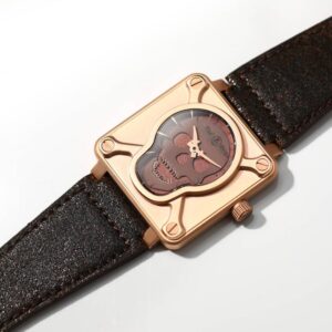 BELL ROSS REPLICA WATCHES SKULL BRONZE DIAL BR0192 LEATHER STRAP BRS FACTORY 46MM 1 ĐỒNG HỒ BELL ROSS REPLICA 11 MẶT ĐẦU NÂU BR0192 DÂY DA NHÀ MÁY BRS 46MM