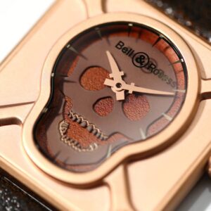 BELL ROSS REPLICA WATCHES SKULL BRONZE DIAL BR0192 LEATHER STRAP BRS FACTORY 46MM 5 ĐỒNG HỒ BELL ROSS REPLICA 11 MẶT ĐẦU NÂU BR0192 DÂY DA NHÀ MÁY BRS 46MM