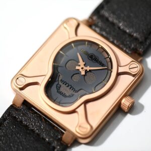 ĐỒNG HỒ BELL ROSS REPLICA MẠ VÀNG HỒNG DÂY DA NHÀ MÁY BRS 46MM 4 ĐỒNG HỒ BELL ROSS REPLICA MẠ VÀNG HỒNG DÂY DA NHÀ MÁY BRS 46MM