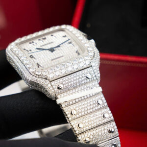 ĐỒNG HỒ CARTIER SANTOS BEST COPY FULL MOISSANITE HONG KONG BV 39.8MM 2 ĐỒNG HỒ CARTIER SANTOS BEST COPY FULL MOISSANITE HONG KONG BV 39.8MM