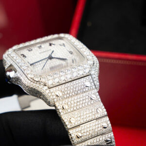 ĐỒNG HỒ CARTIER SANTOS BEST COPY FULL MOISSANITE HONG KONG BV 39.8MM 3 ĐỒNG HỒ CARTIER SANTOS BEST COPY FULL MOISSANITE HONG KONG BV 39.8MM