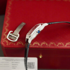 ĐỒNG HỒ CARTIER SANTOS BEST COPY MẶT XANH BLUE ĐỘ MOISSANITE 39.8MM 5 ĐỒNG HỒ CARTIER SANTOS BEST COPY MẶT XANH BLUE ĐỘ MOISSANITE 39.8MM