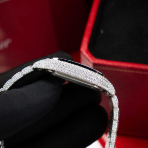 CARTIER SANTOS CUSTOM WATCHES FULL MOISSANITE ARABIC NUMBER BV FACTORY 35MM 5 ĐỒNG HỒ CARTIER SANTOS CHẾ TÁC FULL MOISSANITE CỌC SỐ Ả RẬP NHÀ MÁY BV 35MM
