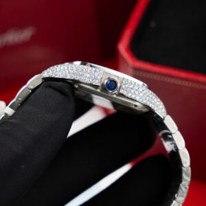 ĐỒNG HỒ CARTIER SANTOS NỮ ĐỘ KIM CƯƠNG MOISSANITE NHÀ MÁY BV 35MM 3 ĐỒNG HỒ CARTIER SANTOS NỮ ĐỘ KIM CƯƠNG MOISSANITE NHÀ MÁY BV 35MM (1)