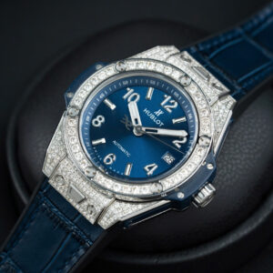 HUBLOT BIG BANG ONE CLICK CUSTOM WATCH BLUE DIAL NATURAL DIAMOND 39MM 1 ĐỒNG HỒ HUBLOT BIG BANG ONE CLICK CHẾ TÁC MẶT XANH KIM CƯƠNG THIÊN NHIÊN 39MM (1)