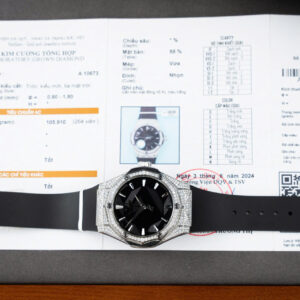 ĐỒNG HỒ HUBLOT ORLINSKI CHẾ TÁC ĐÍNH KIM CƯƠNG MẶT ĐEN 40MM