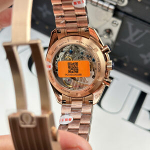 OMEGA SPEEDMASTER REPLICA WATCHES BLACK DIAL RM FACTORY 42MM 6 ĐỒNG HỒ OMEGA SPEEDMASTER REPLICA VÀNG HỒNG MẶT ĐEN NHÀ MÁY RM 42MM (2)