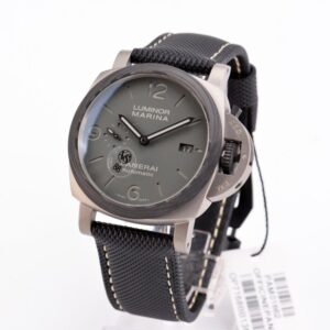 PANERAI LUMINOR REPLICA WATCH GREY DIAL CARBON BEZEL VS FACTORY 44MM 1 ĐỒNG HỒ PANERAI LUMINOR REPLICA MẶT XÁM NIỀNG CARBON NHÀ MÁY VS 44MM