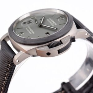PANERAI LUMINOR REPLICA WATCH GREY DIAL CARBON BEZEL VS FACTORY 44MM 6 ĐỒNG HỒ PANERAI LUMINOR REPLICA MẶT XÁM NIỀNG CARBON NHÀ MÁY VS 44MM