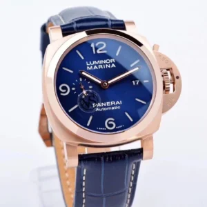 PANERAI LUMINOR REPLICA ROSE GOLD WATCHES SAUCY BLUE VS FACTORY 44MM 1 ĐỒNG HỒ PANERAI LUMINOR REPLICA VÀNG HỒNG MẶT XANH NHÀ MÁY VS 44MM